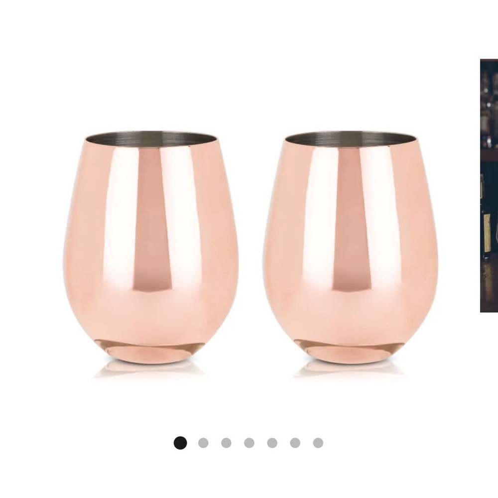 Viski copper stemless wine glasses